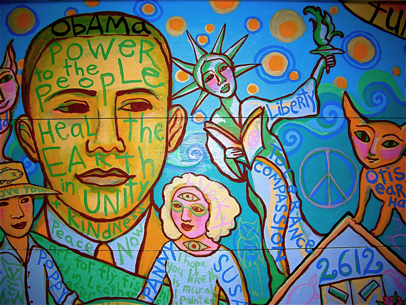 Garage Door Mural detail view 1. susan Shie 2008.